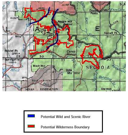 Golden Trout Potential Wilderness Additions Close-Up Map